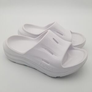 NWOT Hoka One One Ora Recovery Slide Sandals White Women's Sz 6 Slip On Comfort